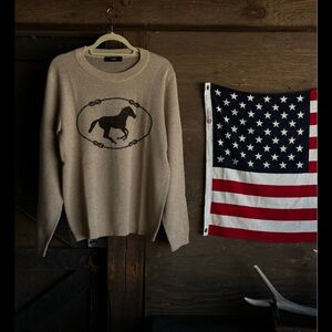 1991 Cowboy Boots Chocolate Horse Sweater